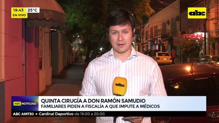 Quinta cirugía a don Ramón Samudio