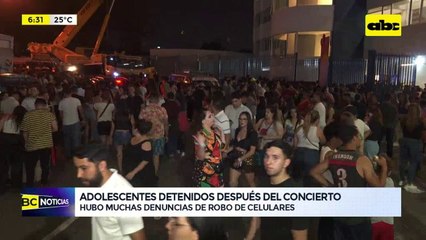 Adolescentes detenidos después del concierto