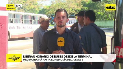Liberan horario de buses desde la terminal