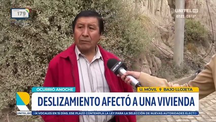 Se desprende parte de un cerro y daña algunas viviendas en Bajo Llojeta, en La Paz