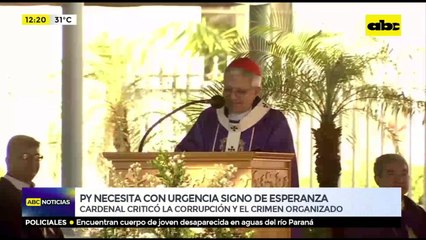 Cardenal Adalberto criticó la corrupción y el crimen organizado