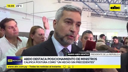 Abdo destaca posicionamiento de ministros