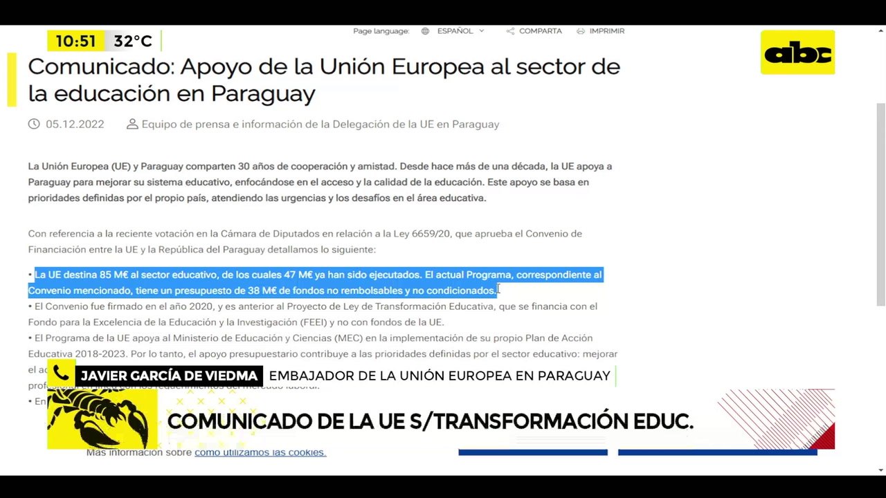 Comunicado de la UE