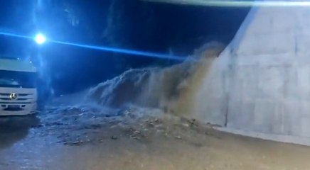 Túnel de Morro do Boi en Balneario Camboriú estuvo bloquedo tras intensas lluvias