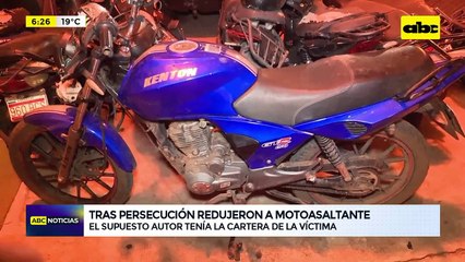 Tras persecución redujeron a motoasaltante