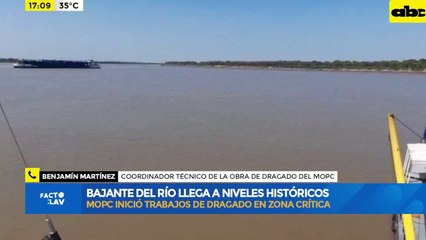 Bajante del río llega a niveles históricos