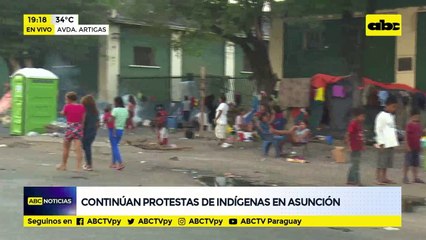 Continúan protestas de indígenas en Asunción