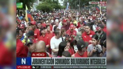 Miles de simpatizantes del chavismo marcharon en la capital venezolana para repudiar las “amenazas” de Washington