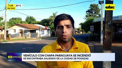 Vehículo con chapa paraguaya se incendió