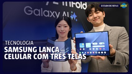 Inovação da Samsung: celular com tela tripla vai chegar ao mercado