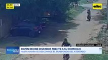Joven recibe disparos frente a su domicilio