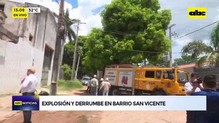 Explosión y derrumbe en barrio San Vicente