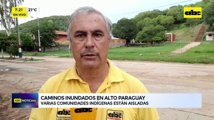 Caminos inundados en Alto Paraguay
