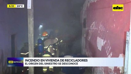 Video: incendio en vivienda de recicladores