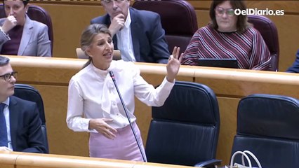 Yolanda Díaz, al PP: "Presenten la moción de censura que lloriqueaba Feijóo el otro día"