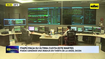 Itaipú paga su última cuota mañana