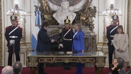 El Presidente encabezó la ceremonia de asunción de la nueva ministra de Seguridad, Alejandra Monteoliva.
