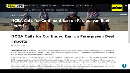 Video: Ganaderos de EE.UU. piden que continúe la prohibición de importación de carne paraguaya
