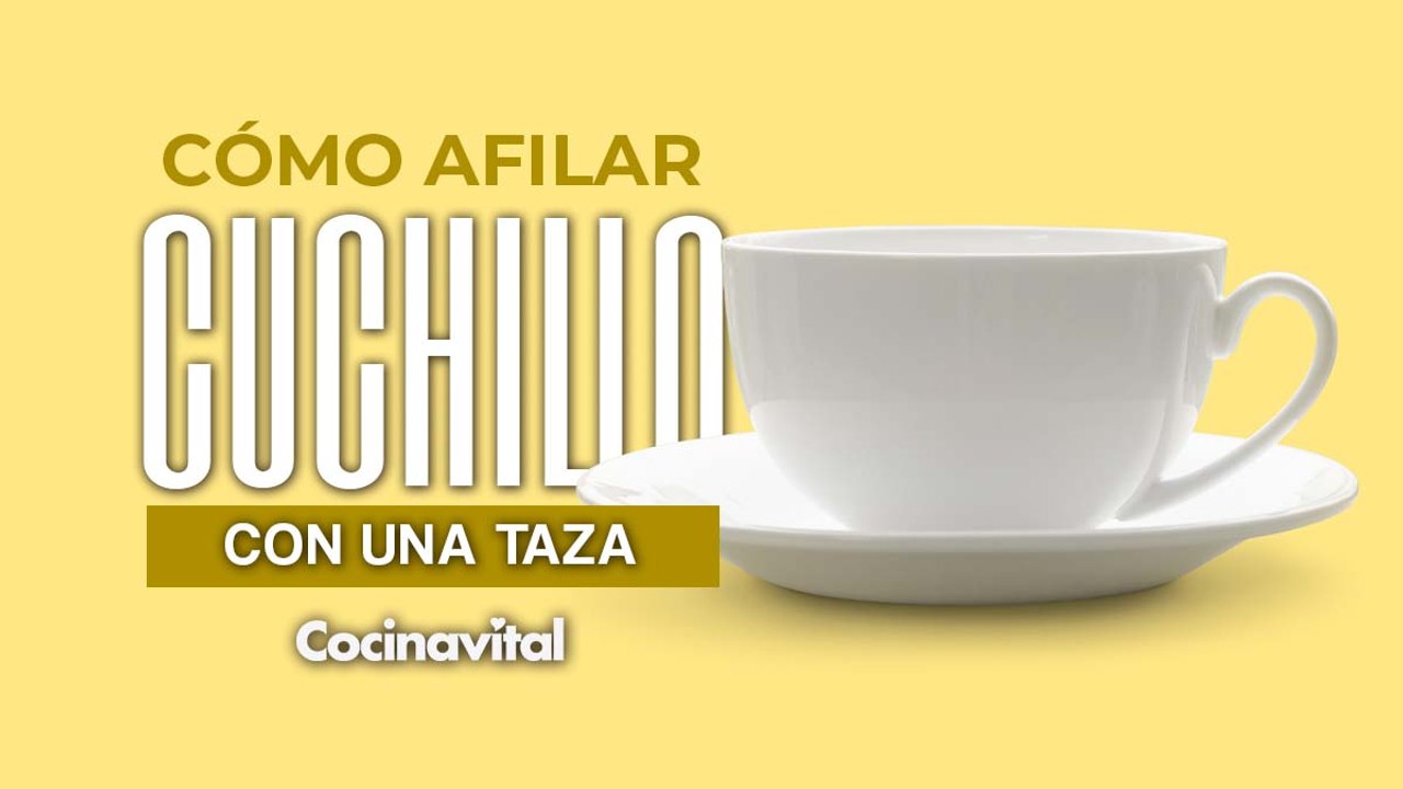 Cómo afilar un cuchillo con una taza