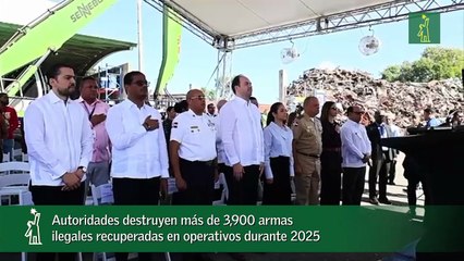 Autoridades destruyen más de 3,900 armas ilegales recuperadas en operativos durante 2025