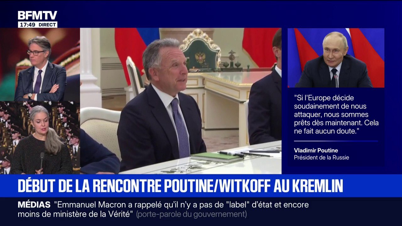 Guerre en Ukraine: la rencontre entre Steve Witkoff, l'émissaire de Donald Trump et Vladimir Poutine a débuté