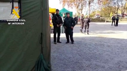 Imágenes del dispositivo del Guardia Civil con motivo del brote de peste porcina en Cataluña