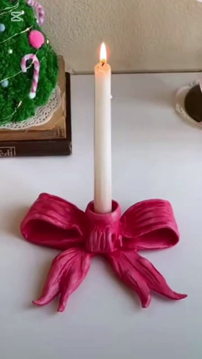 Christmas clay candle 🕯️ holder/ super light clay candle holder