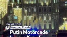 Putin Motorcade Leaves Kremlin For Talks