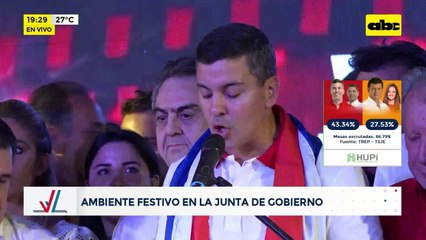 Elecciones Paraguay 2023: Santiago Peña da un discurso celebrando su virtual victoria