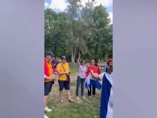 Manifestación De Paraguayos En Madrid, España.