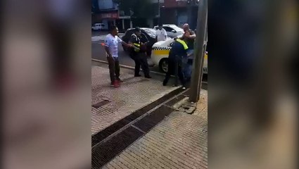 Violenta pelea entre PMT y un hombre sobre Eusebio Ayala