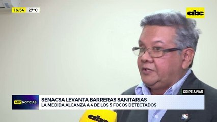 Gripe aviar: Senacsa levanta barreras sanitarias