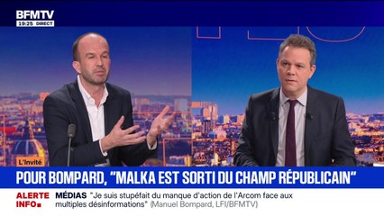 Propos de Richard Malka contre LFI: "Il est sorti du champ républicain et respectueux", affirme Manuel Bompard (LFI)