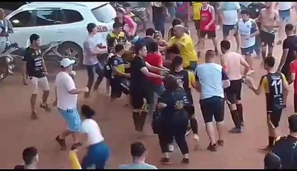 Batalla campal tras partido de Caacupé