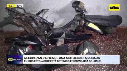 Video: Recuperan partes de una motocicleta robada