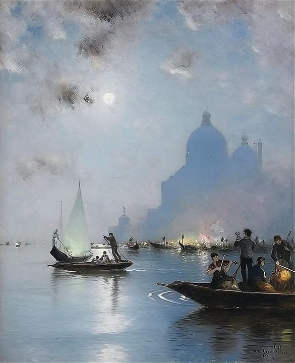Venice In Twilight, 1883 - Wilhelm Von Gegerfelt, Swedish (1844 - 1920)