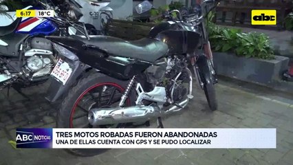 Video: Tres motos robadas fueron abandonadas