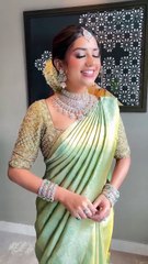 From KlickPin CF Elegant Saree Draping by StyleByAnbu 💚 in 2025 _ South indian wedding Latest bridal blouse designs Saree wedding