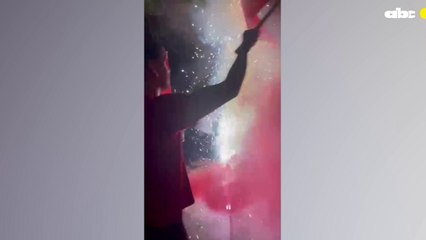 Juegos universitarios UNA: presentación de la hinchada de Derecho