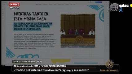 Senadora Lizarella Valiente sobre "hormonización"