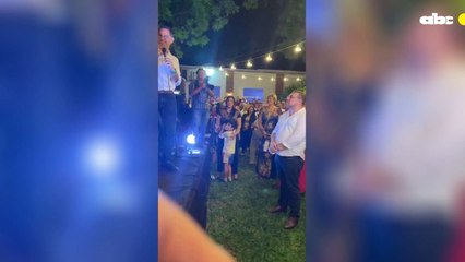 El Procurador General de la República, Marco Aurelio González, haciendo hurras junto al "significativo" Jorge Bogarín Alfonso