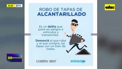 Video: Detienen a ladrones de tapa de Essap