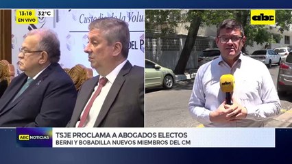 TSJE proclama a abogados electos: Berni y Bobadilla nuevos miembros del CM