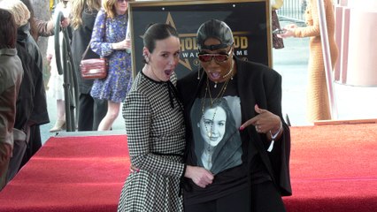 Aisha Hinds attends Sarah Paulson's Hollywood Walk of Fame star unveiling ceremony