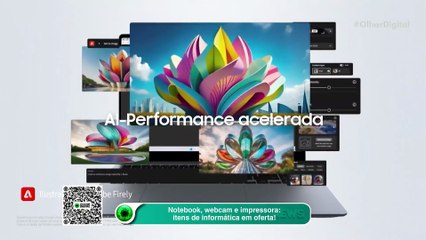 Notebook, webcam e impressora itens de informática em oferta!