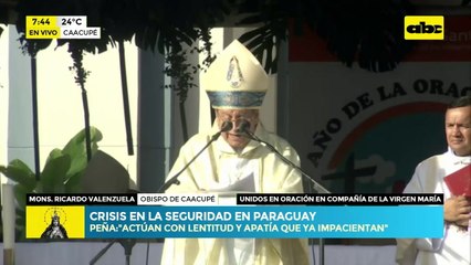 Caacupé: Carta de los obispos al gobierno de Santiago Peña