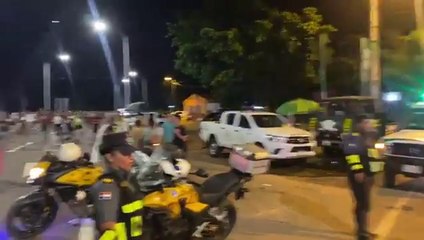 Cobertura de la Policía Nacional en Caacupé