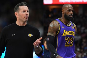 LeBron ignores the play call as JJ Redick tries three times before calling a timeout