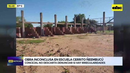 Obra inconclusa en escuela Cerrito de Ñeembucú