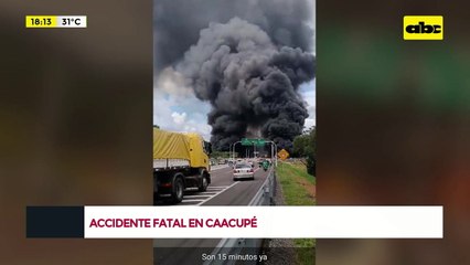 Fatal accidente en Caacupé: camión cisterna volcó y se incendió